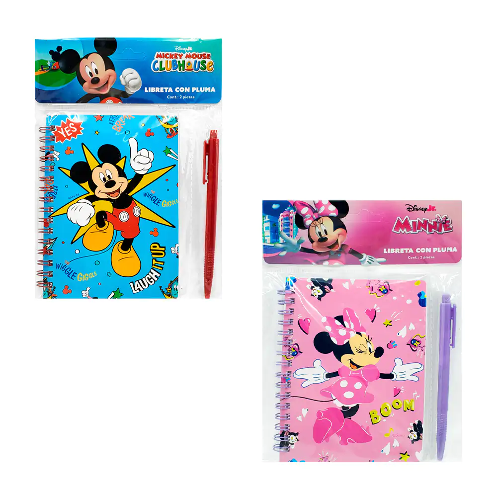 Paquete con libreta de 11x15cm con temática de mickey y minnie mouse …