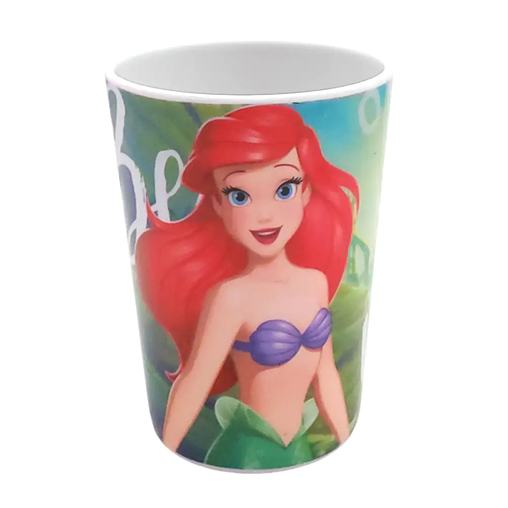 Mini vaso de melamina de 10cm con estampado de la sirenita