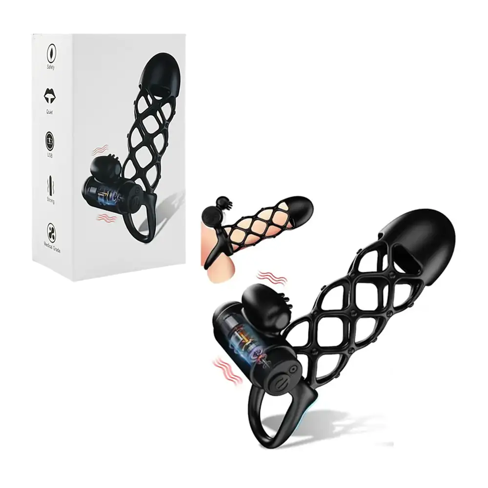 Anillo vibrador, funda con textura + múltiples niveles de vibración /…