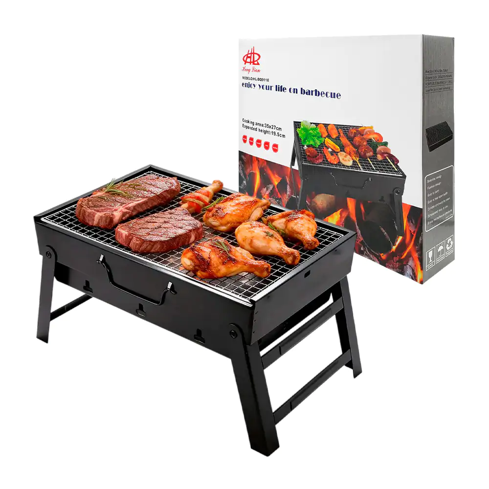 Brasero parrilla asador rectangular portátil heng lian 35x27x19cm / h…