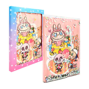 Cuaderno de labubu + funda transparente con agua y figuras, variedad …