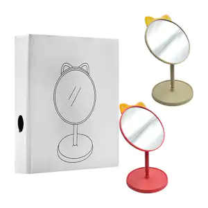 Espejo de tocador plegable con decoración de orejas de gato + base, v…