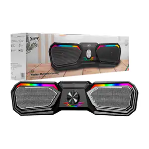Bocina tipo barra de sonido, diseño gamer con doble altavoz y luz rgb…