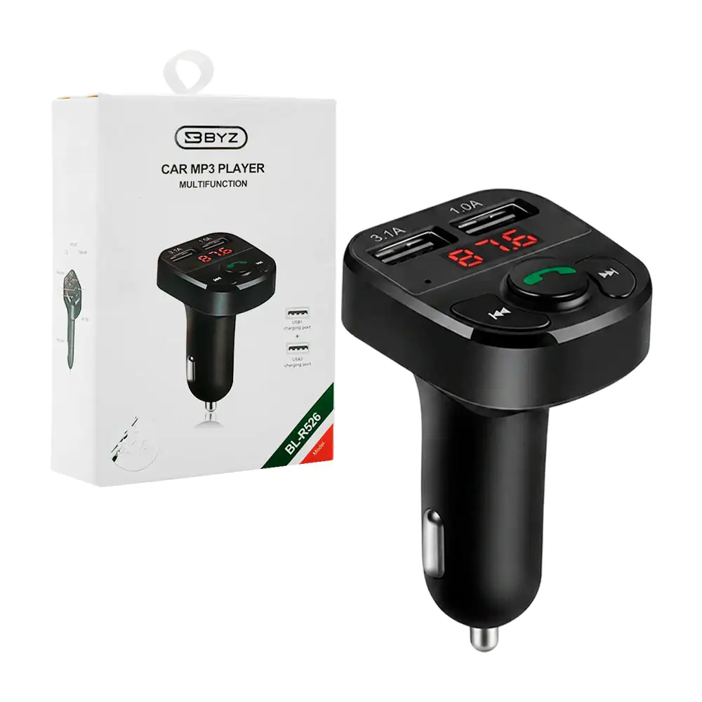 Plug cargador byz, manos libres, radio, bluetooth y 2 puertos de carg…