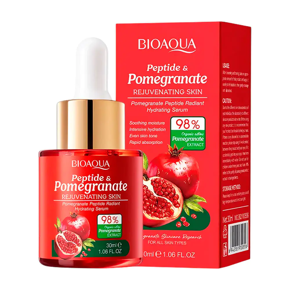 Serum facial rejuvenecedor y humectante con extracto de granada + pép…