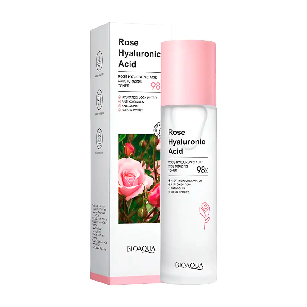 Tónico facial antiedad con extracto de rosas y ácido hialurónico al 9…