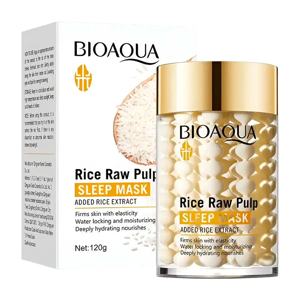 Mascarilla facial nocturna con extracto de arroz hidrata, suaviza e i…