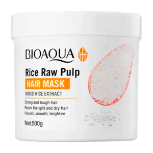 Mascarilla capilar bioaqua, extracto de arroz para reparar y dar suav…