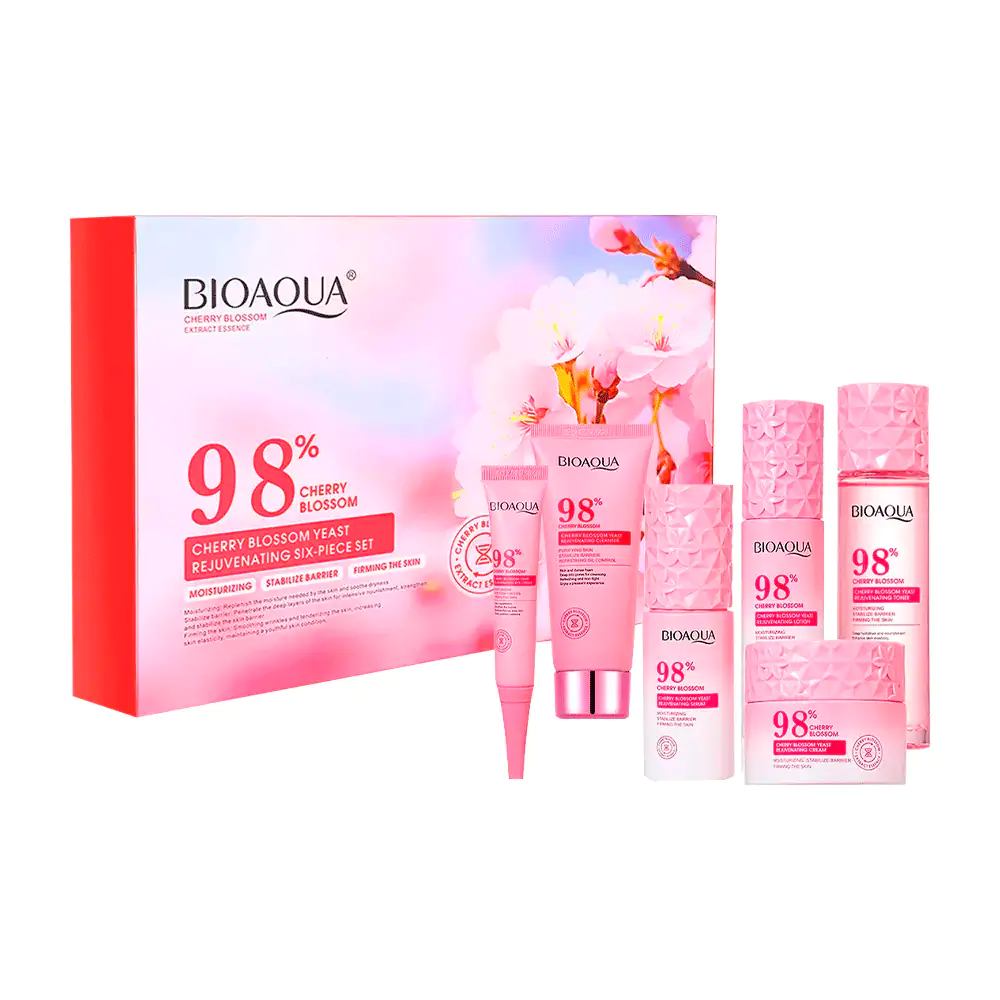 Set bioaqua para el cuidado facial con extracto de sakura al 98% / bq…