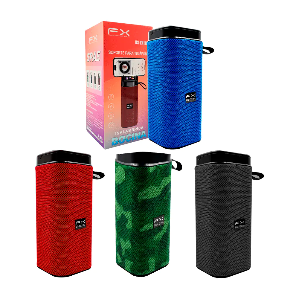 Bocina inalámbrica fx con soporte de celular + asa, variedad de color…