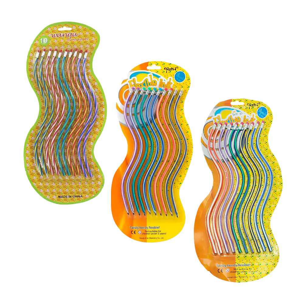 Blíster con 10 lápices flexibles en espiral, variedad de colores / c3…