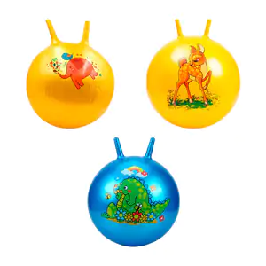 Pelota saltarina 55cm, orejitas para agarrar, estampado de animalitos…