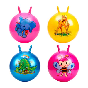 Pelota saltarina 65cm con orejitas para agarrar, estampado de animali…