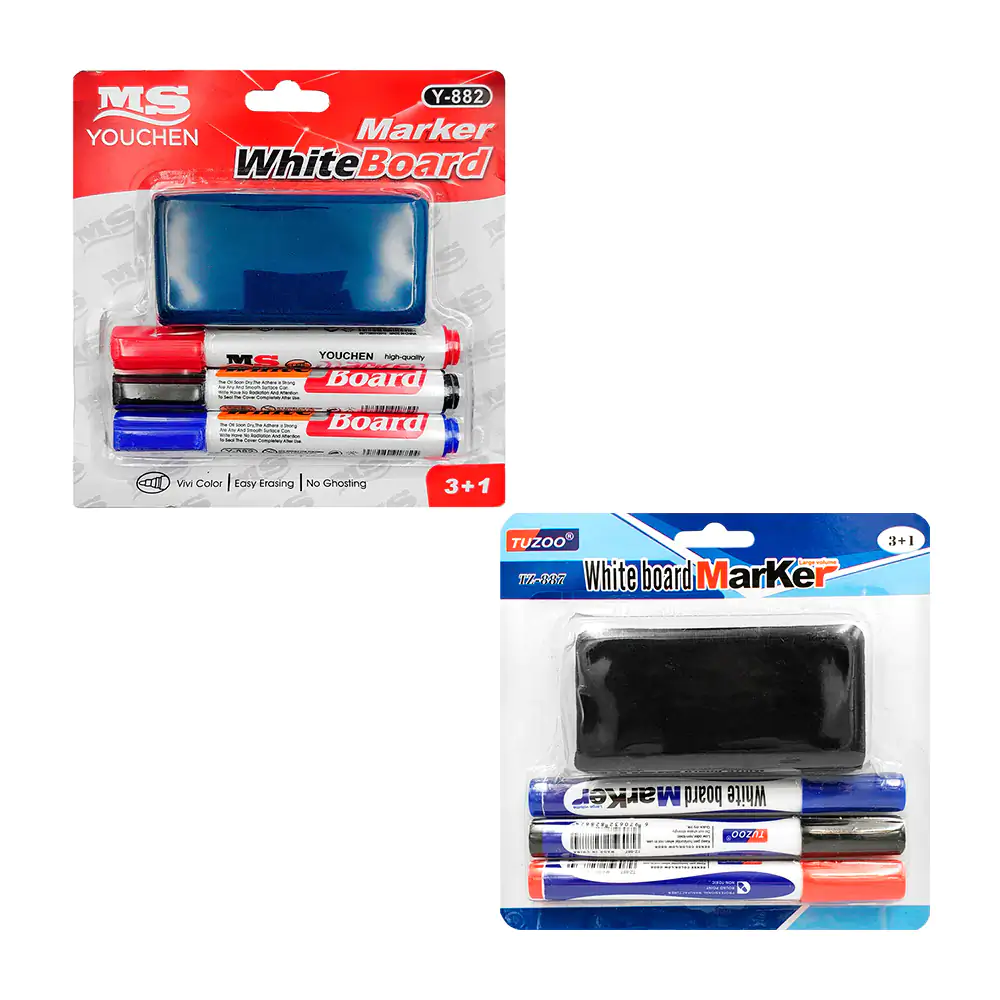 Set de 3 marcadores y borrador para pintarrón / marker white board / …