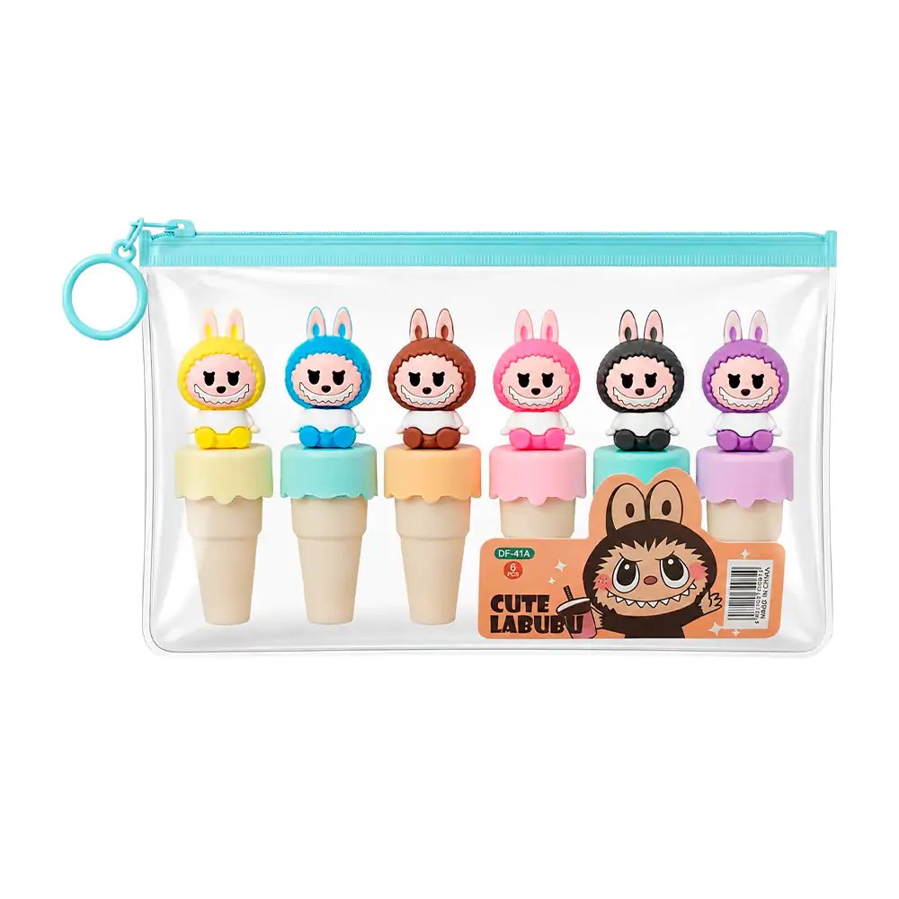Paquete con 6 mini marcatextos en forma de helado con decoración de l…