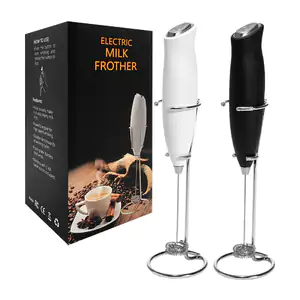 Mini batidor - espumador eléctrico milk frother + base, variedad de c…