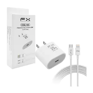 Combo cargador turbo con cable entrada usb - c a lightning, 25w / cha…
