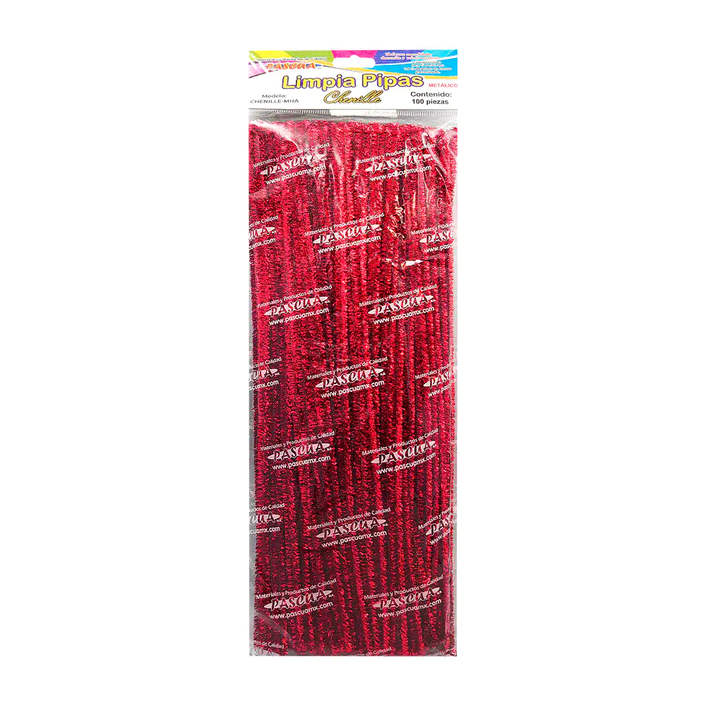 Paquete con 100pz de limpia pipas en color rojo metálico / 2639 / che…