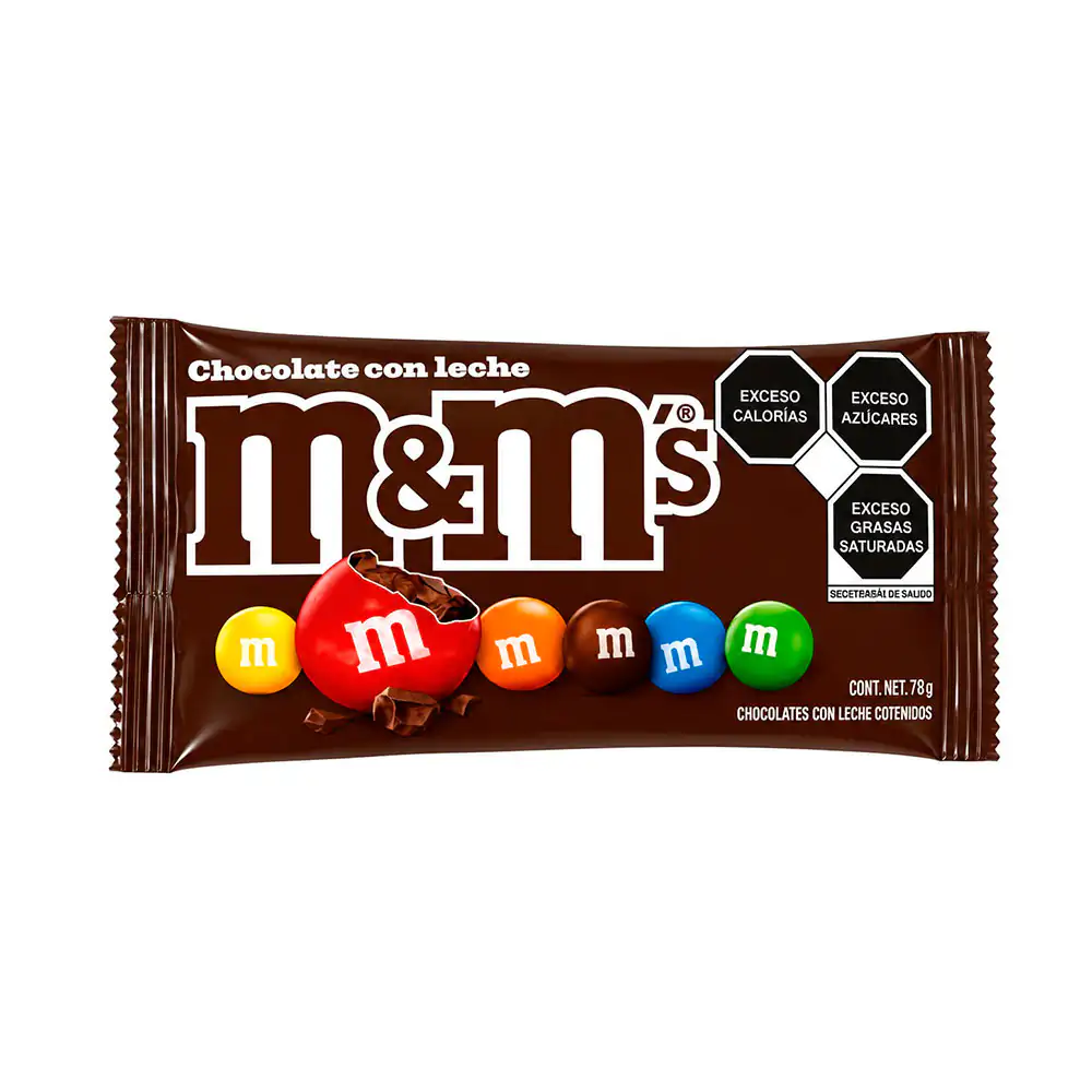 1pz chocolates m&ms con leche en forma de lunetas, 37.8g / choco.mm