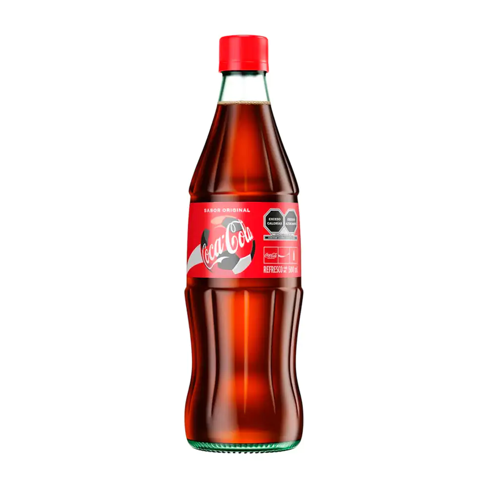 1pz coca cola original de vidrio, 500ml / coc500