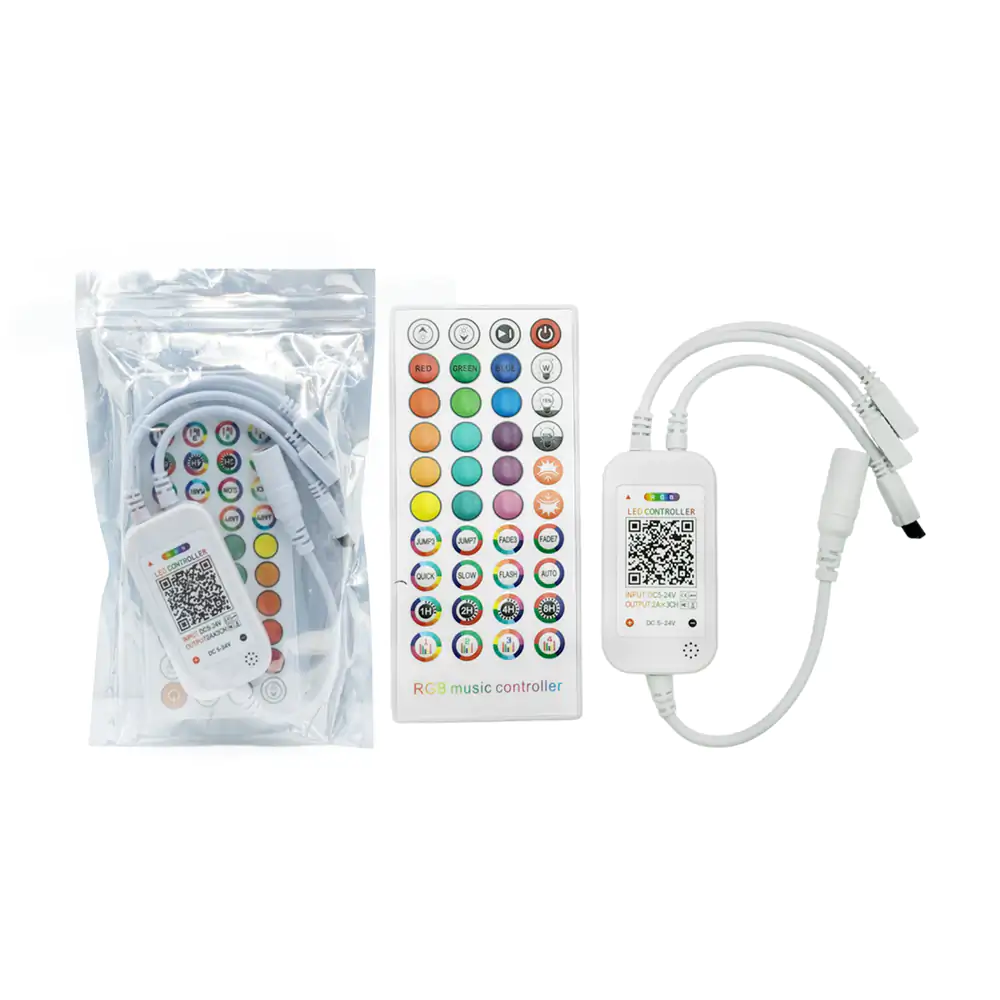 Control remoto para tira luz led rgb de 5v a 24v con 2 salidas