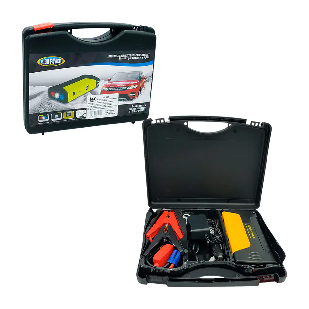 Kit de batería portátil de emergencia para auto + pinzas pasa corrien…