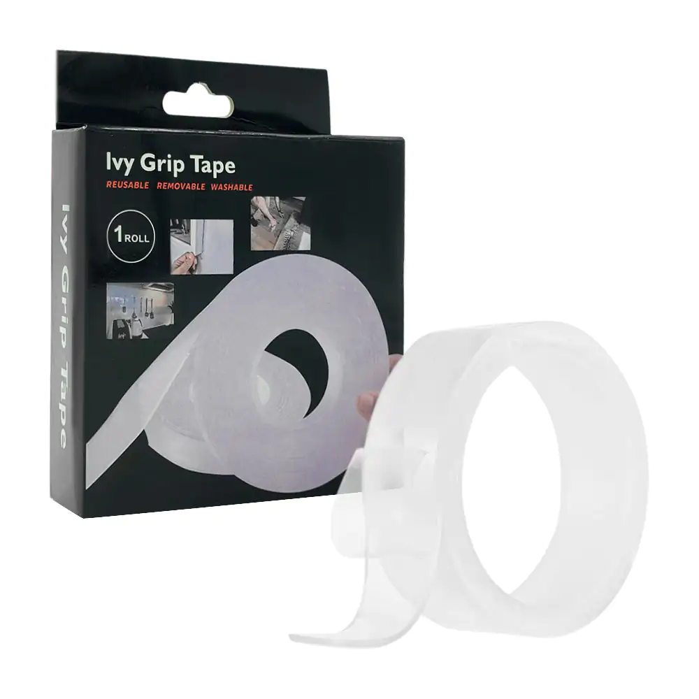 Cinta de gel doble cara, transparente de 1 metro, reusable y removibl…