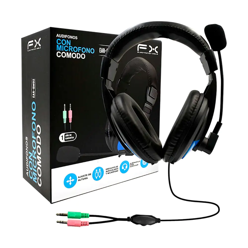 Audifonos gamer fx alámbricos de diadema con cancelación de ruido + m…