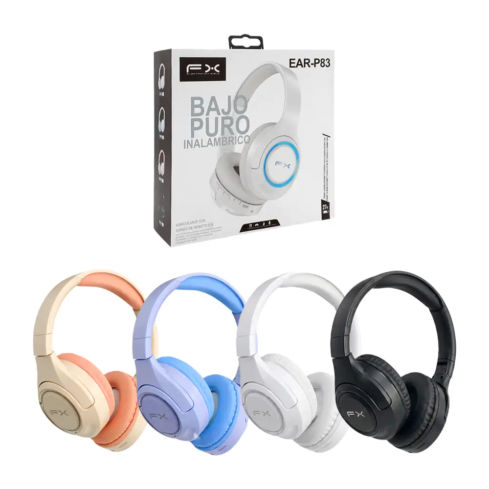 Audífonos inalámbricos tipo diadema con potencia en los bajos + rgb, …