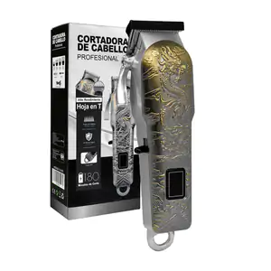 Máquina cortadora de cabello recargable con diseño de dragón + acceso…