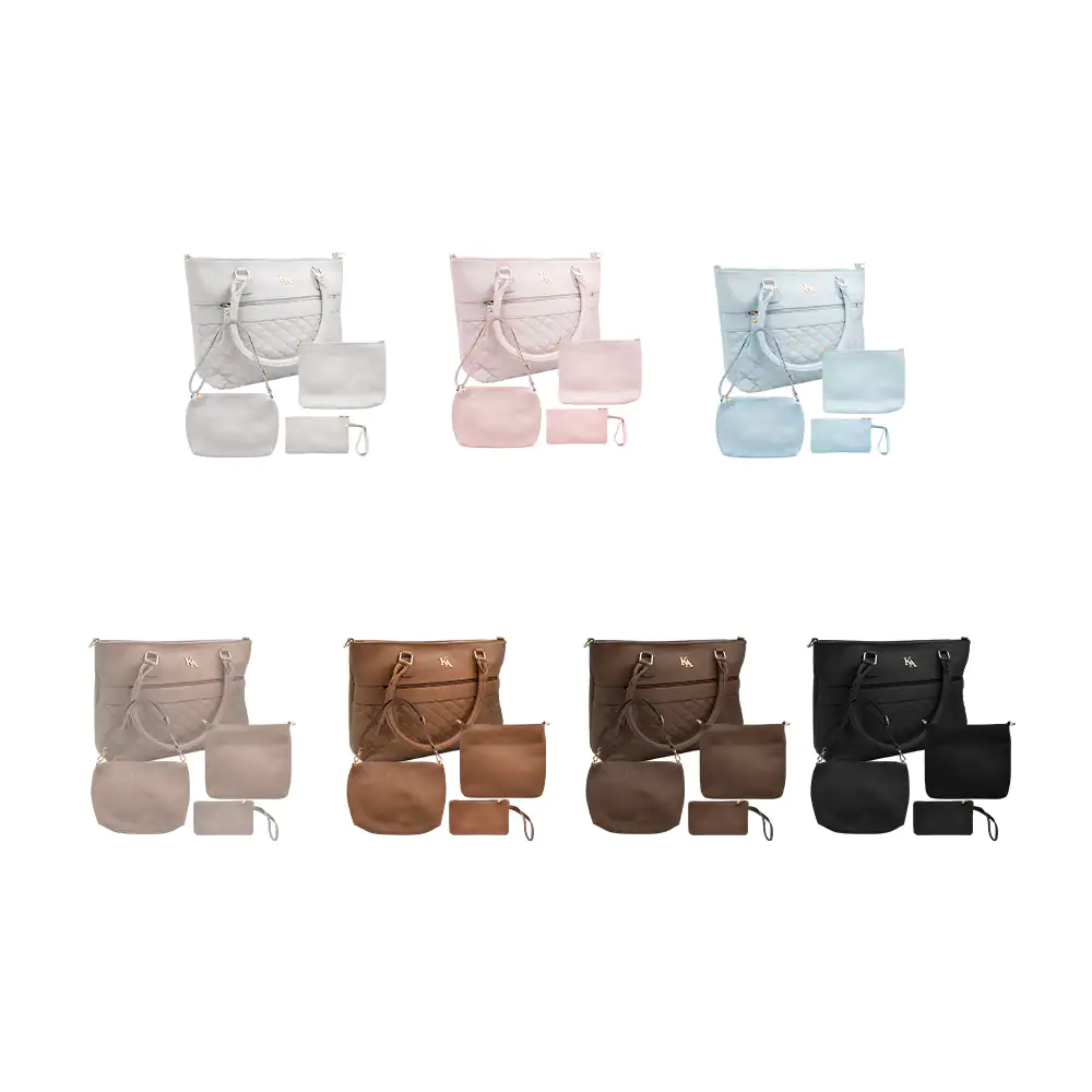 Set de 4 bolsas kamel reyna con diseño capitonado y 4 compartimentos,…