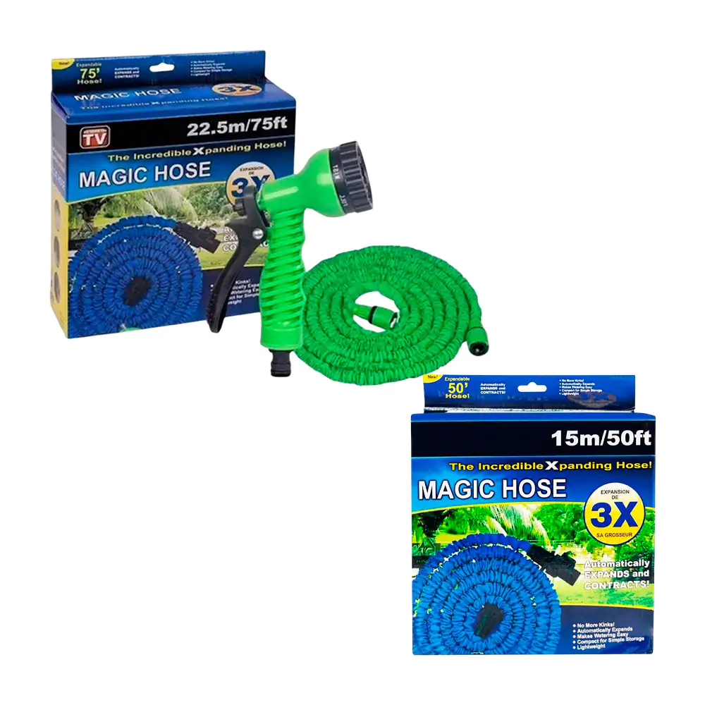 Manguera mágica flexible expansible de 15 hasta 22.5m + pistola asper…