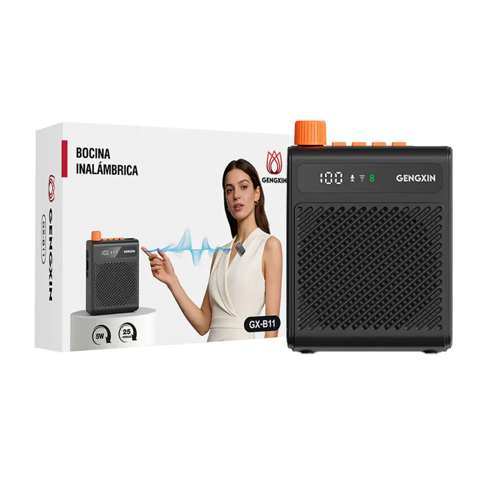 Bocina bluetooth gengxin rectangular, mini micrófono inalámbrico + pa…
