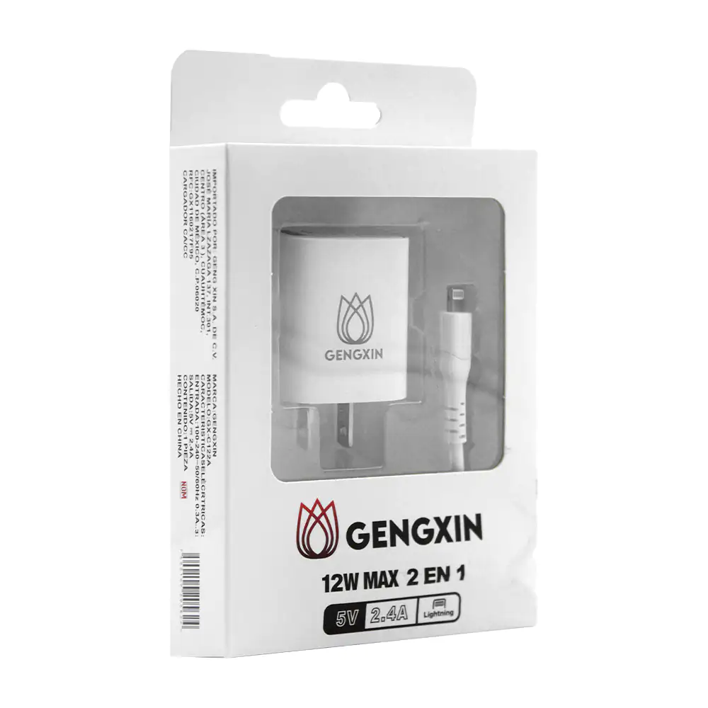 Combo cargador gengxin de 12w con puerto usb y cable usb a lightning …
