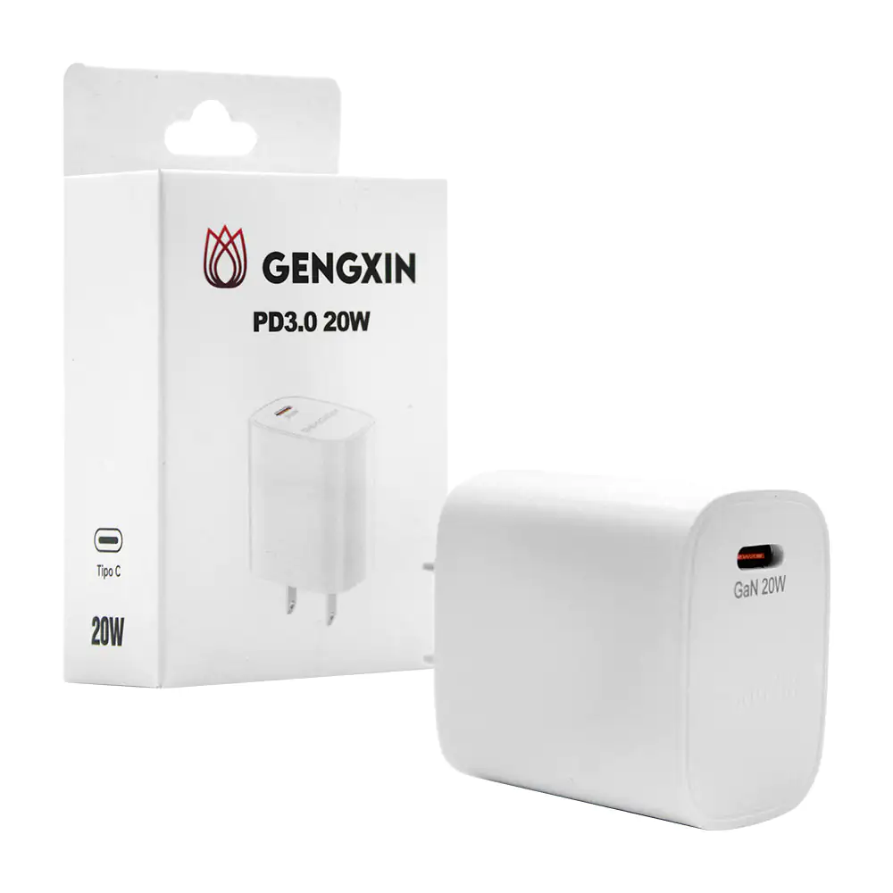 Cubo cargador gengxin de 20w con puerto usb tipo c / c20ab / gx-c20a