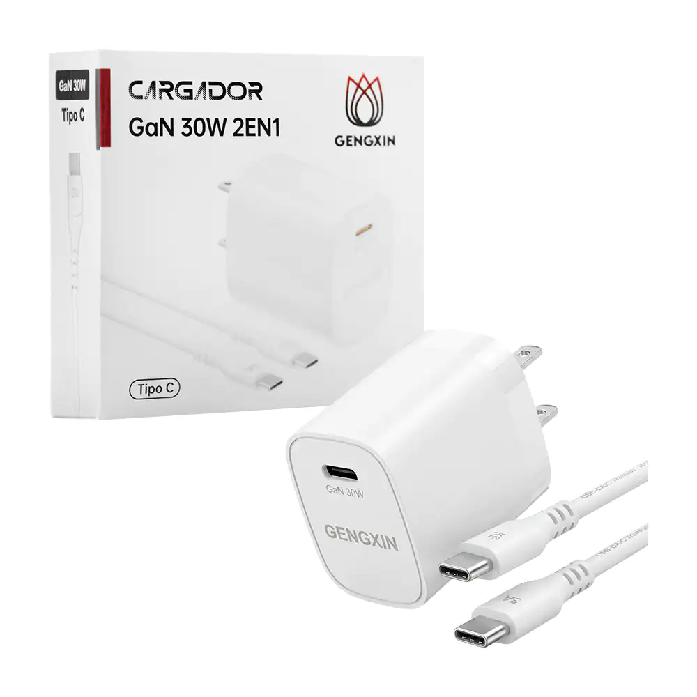 Combo cargador gengxin de 30w con puerto usb tipo c y cable tipo c a …