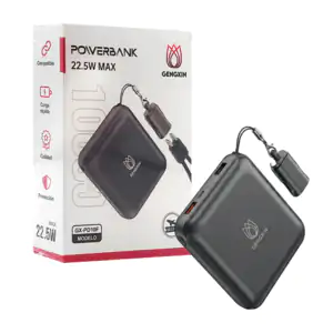 Power bank gengxin cuadrado de 1000mah con cable tipo c a tipo c + co…