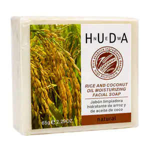 1pz mini jabón new huda, arroz y aceite de coco para hidratar la piel…