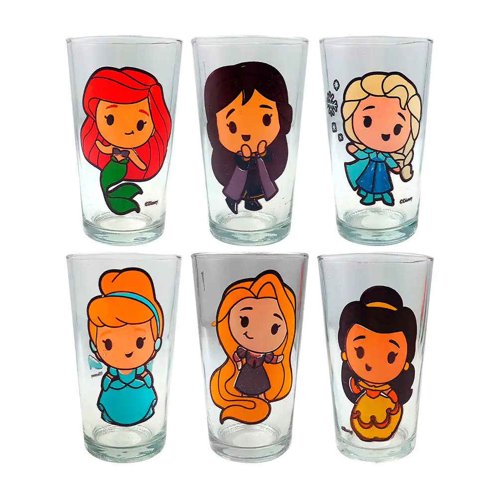 Vaso de vidrio con capacidad de 480ml y estampado de princesas, varie…