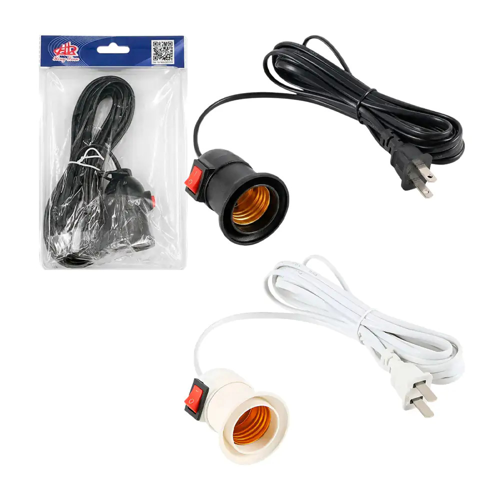 Extensión eléctrica hl con socket e interruptor, blanco o negro de 5 …
