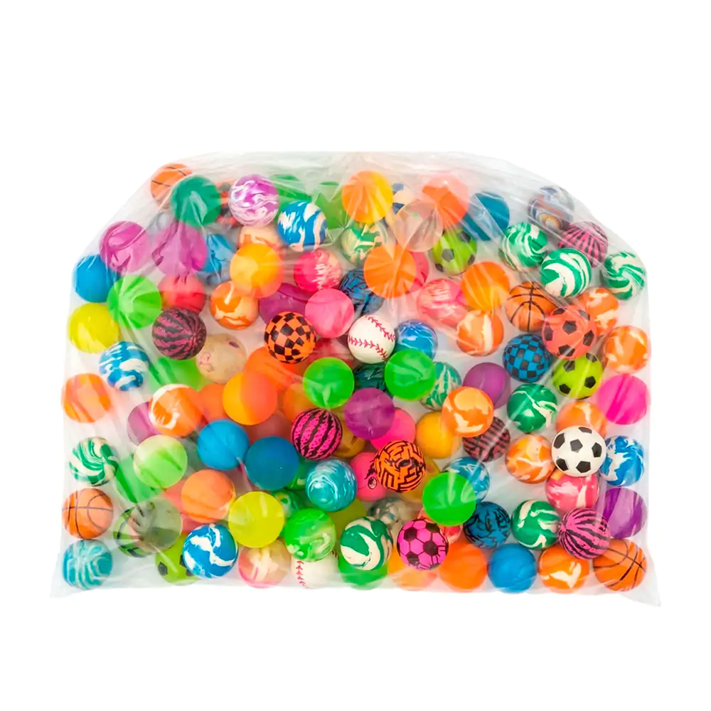 Bolsa con 100 mini pelotas de goma, variedad de diseños, textura y co…