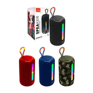 Bocina inalámbrica, cilindrica con sonido 360, asa + luz rgb, varieda…
