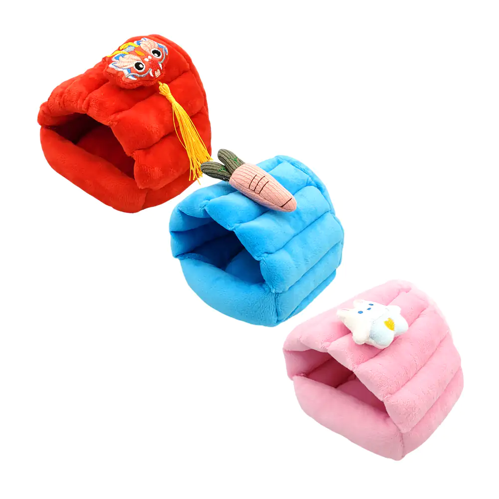 Mini cama tipo casa acolchada para hamster con mini peluche, variedad…