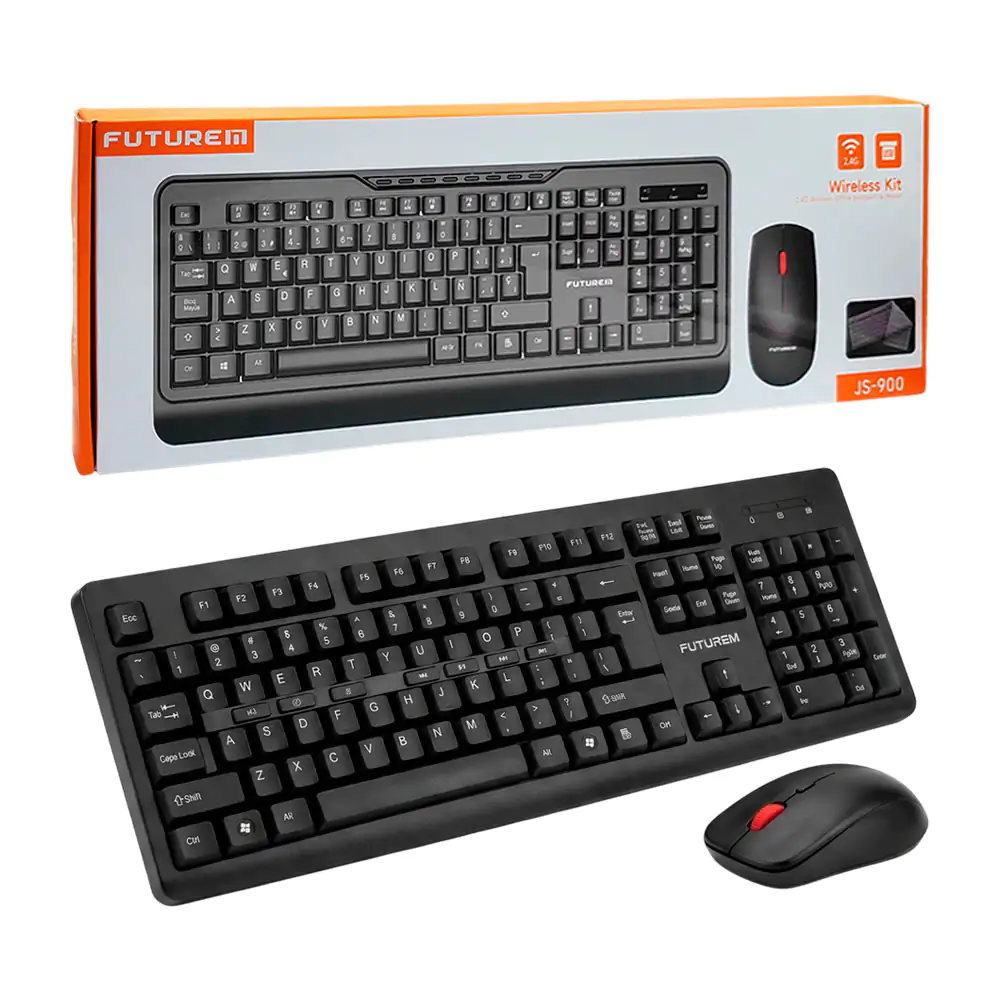 Combo teclado y mouse inalámbrico futurem + protector de silicona, er…
