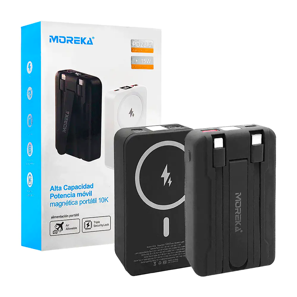 Power bank con carga inalámbrica magsafe + cables cargador usb-c y li…