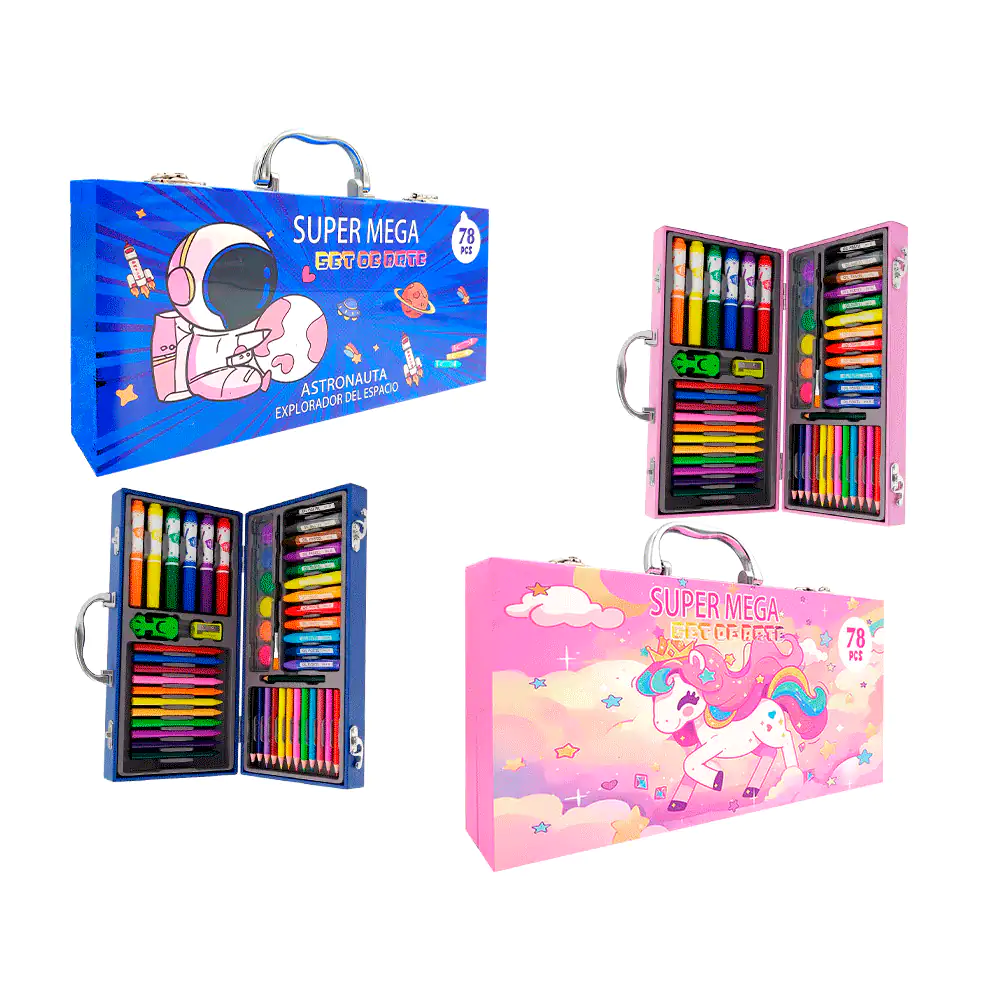 Set de arte infantil de 78 piezas con crayolas, colores, marcadores y…