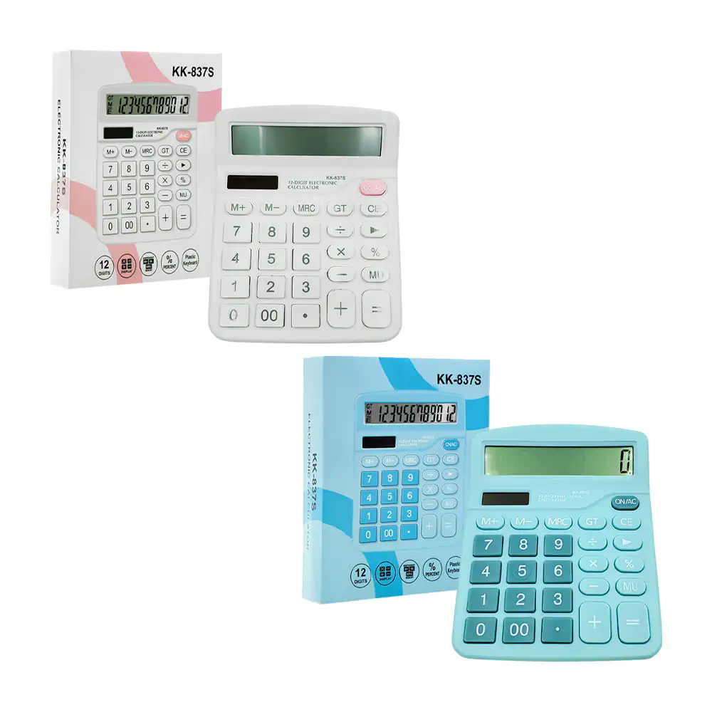 Calculadora electrónica 12 digitos con panel solar, variedad de color…