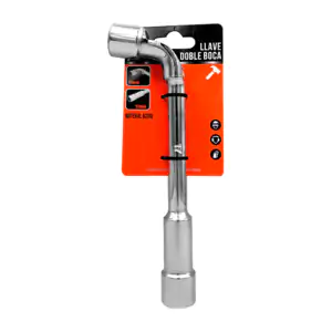 Llave de pipa abierta o doble boca de acero, color cromado, 17mm / 44…