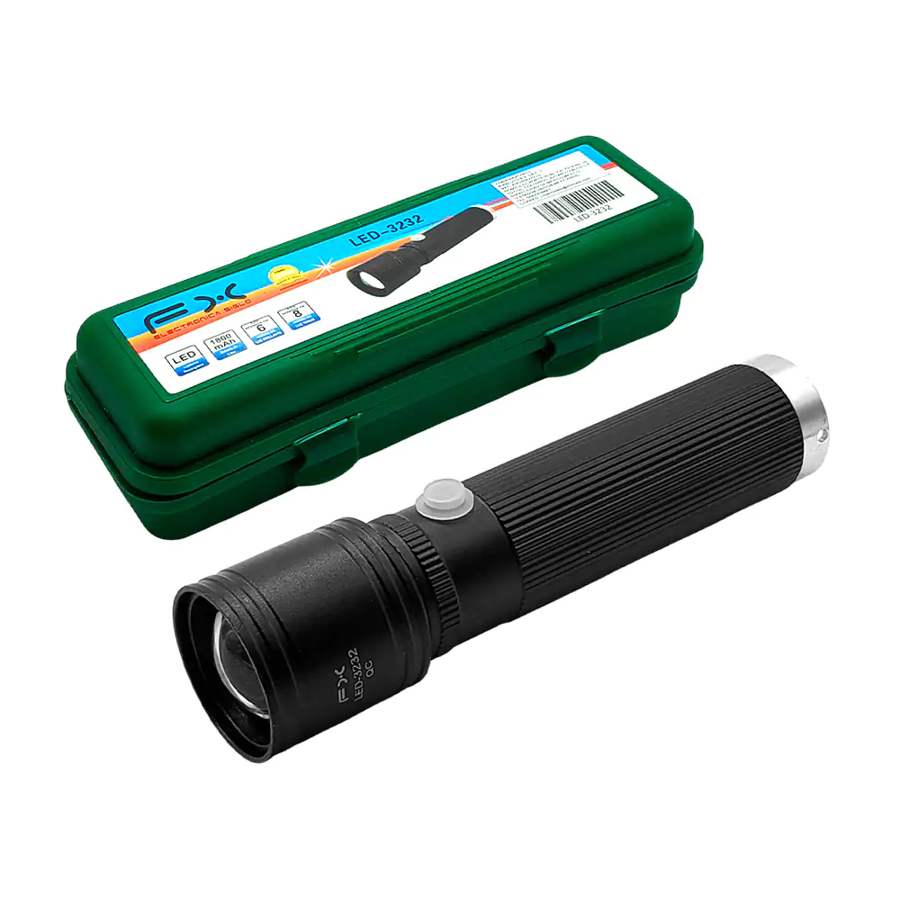 Linterna de mano fx recargable con 3 modos de iluminación + asa / led…