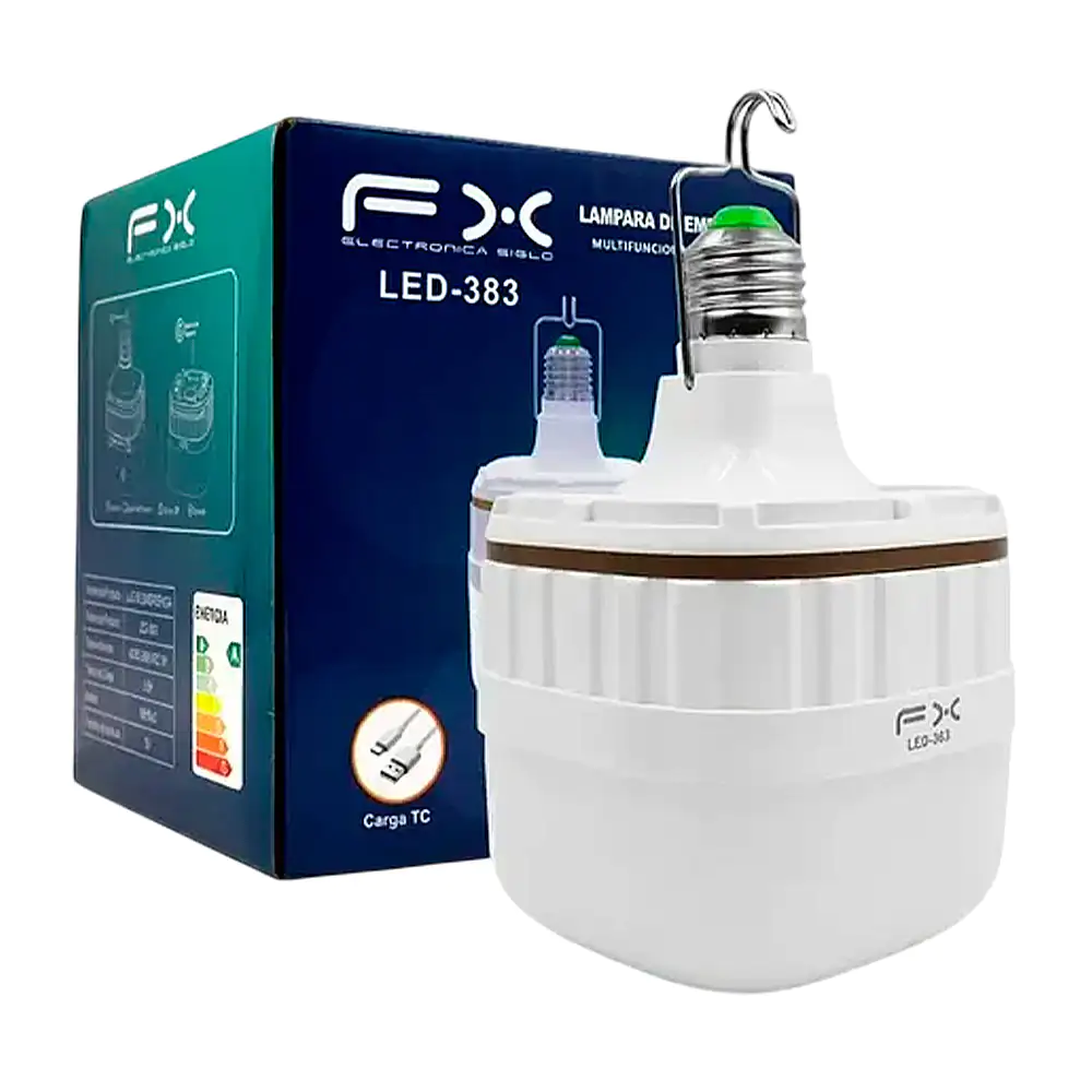 Foco led de emergencia fx, recargable con potencia de 30w + gancho pa…
